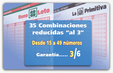 Recopilatorio de 35 combinaciones reducidas al 3 para Primitiva o Bonoloto Recopilatario de 35 combinaciones reducidas al 3 para Primitiva o Bonoloto