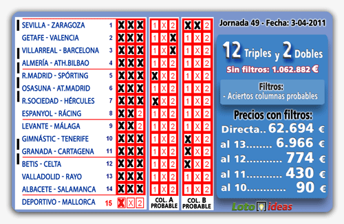 La Quinela - 12 Triples y 2 Dobles desde 90 euros La Quinela - 12 Triples y 2 Dobles desde 90 euros