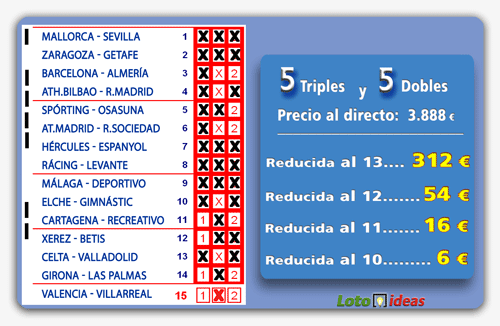 La Quinela - 5 Triples y 5 Dobles desde 6 euros, reducidas record La Quinela - 5 Triples y 5 Dobles desde 6 euros, reducidas record