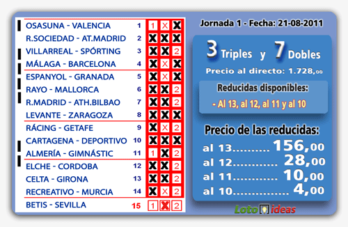 La Quinela - 3 Triples y 7 Dobles desde 8 euros, reducidas record