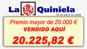 La Quiniela - Premio de 14 aciertos - 9 Abril 2006 La Quiniela - Premio de 14 aciertos - 9 Abril 2006