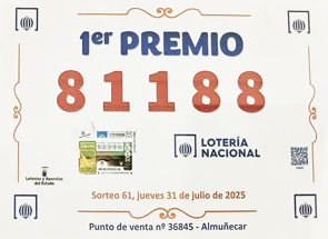 Primer Premio Lotería Nacional 81188 - Jueves 31 Julio 2025 Primer Premio Lotería Nacional 81188 - Jueves 31 Julio 2025